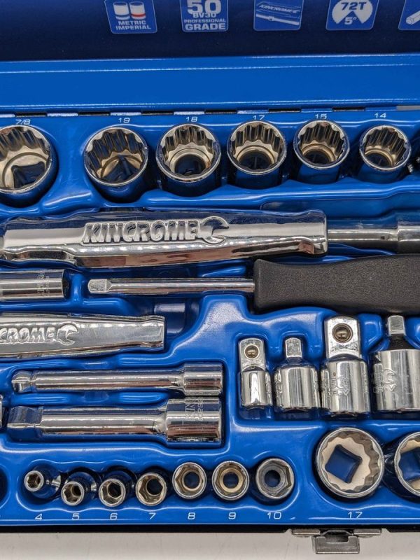 KINCHROME 1/4 3/8 AND 1/2 DRIVE 74 PCE METRIC AND IMPERIAL SOCKET SET - BP287923 - Image 5
