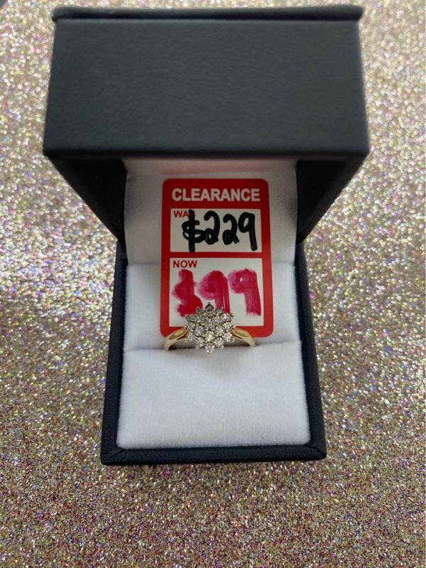 9CT YELLOW GOLD ILLUSION SET RING BL201085