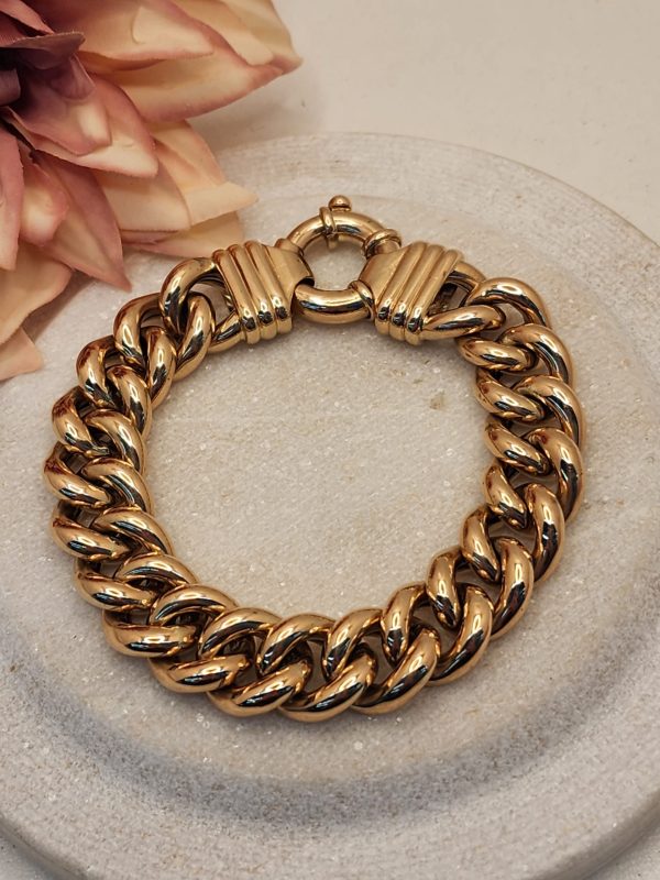 9CT Rose Gold Euro Bolt Bracelet – IP298343 - Image 9