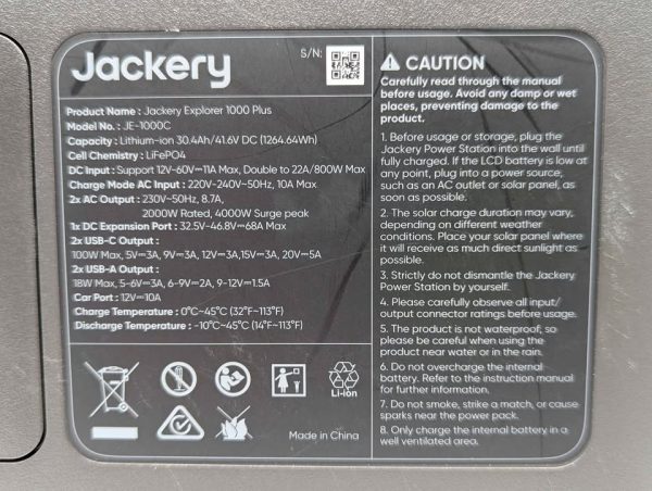 Jackery Explorer 1000 Plus Portable Power Station (JE-1000C) - BP346733 - Image 5