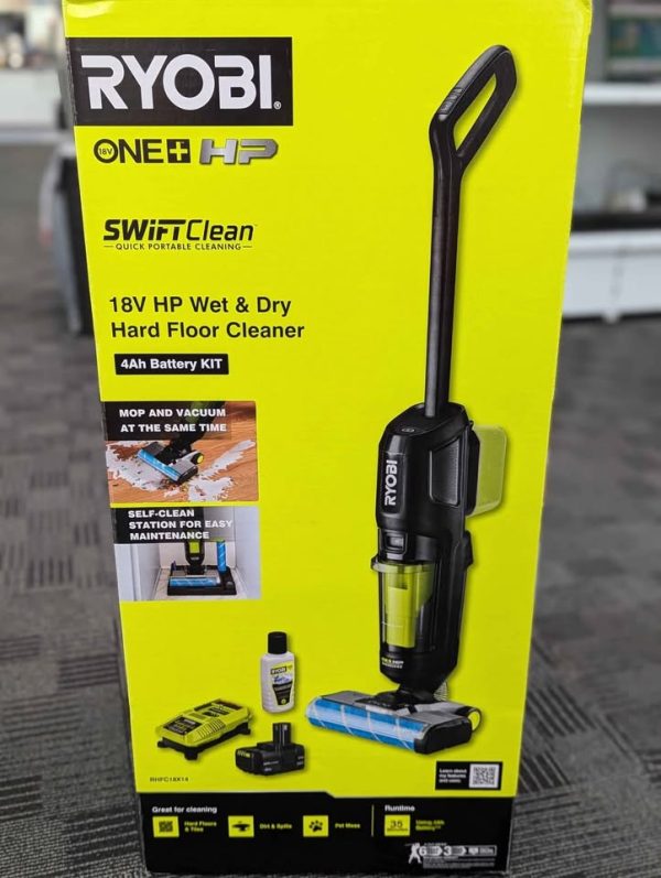 Sealed Ryobi 18V HP Wet & Dry Hard Floor Cleaner 4Ah Battery Kit (RHFC18X14) - BP346772 - Image 9