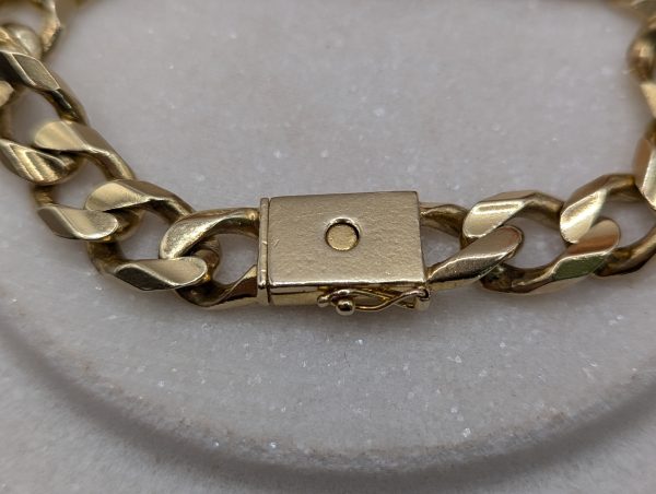 Unisex 9CT Yellow Gold Curb Link Chain Bracelet (45.2gms) - BP343274 - Image 3