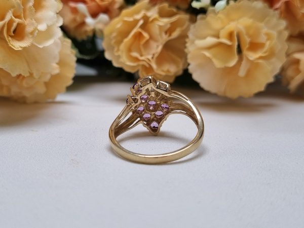 9ct Yellow Gold Diamond and Purple Stone Ring TW343973 - Image 3