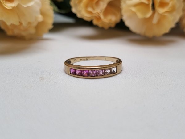 9ct Yellow Gold Pink Gradient Ring TW343978 - Image 2