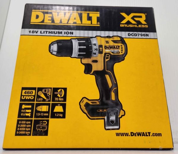 DeWalt DCD796N 18V XR Li-ion Brushless Compact Combi Hammer Drill - Skin Only #GN349958 - Image 8