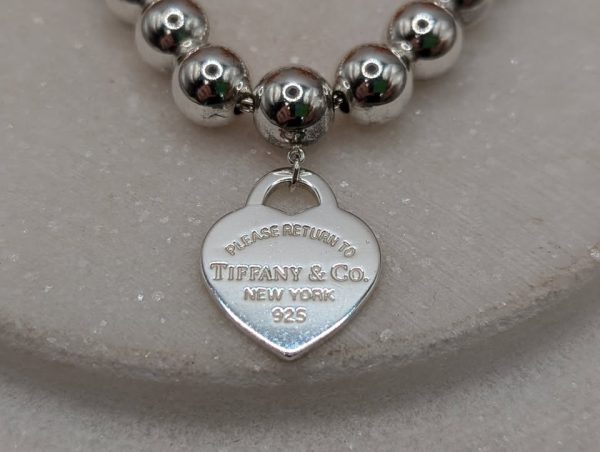 Ladies Sterling Silver Tiffany & Co. Heart Bracelet (15.4gms) - BP345691 - Image 6