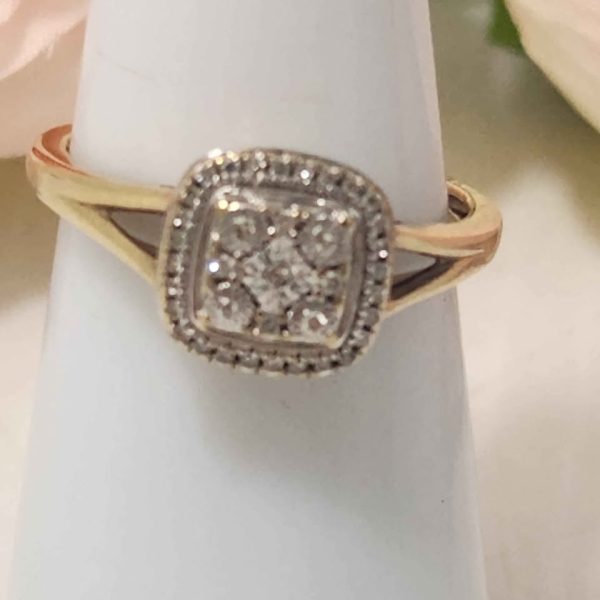 LADIES 9CT YELLOW GOLD RING #GN340409 - Image 2