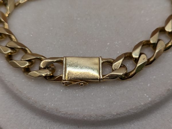 Unisex 9CT Yellow Gold Curb Link Chain Bracelet (45.2gms) - BP343274 - Image 4