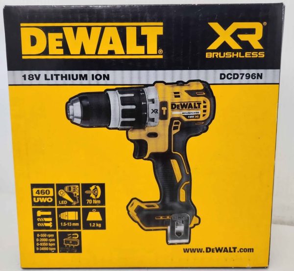 DeWalt DCD796N 18V XR Li-ion Brushless Compact Combi Hammer Drill - Skin Only #GN349958 - Image 14