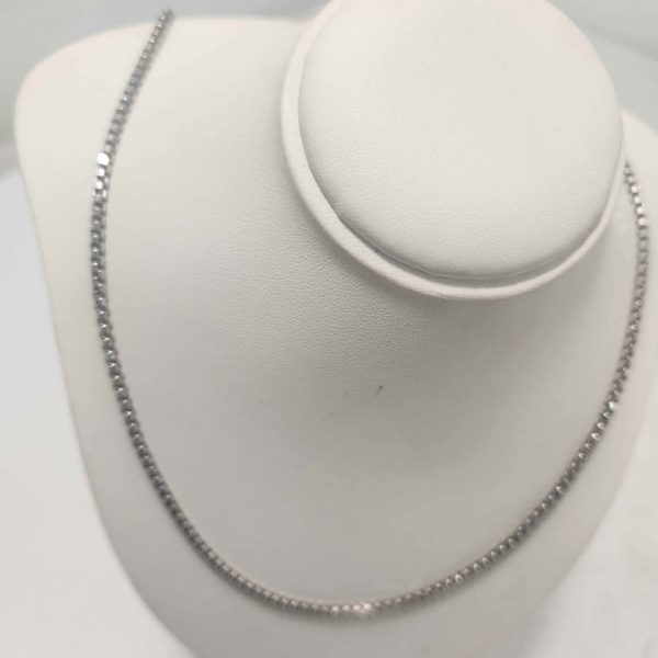 LADIES 9CT WHITE GOLD NECKLACE #GN331595 - Image 7