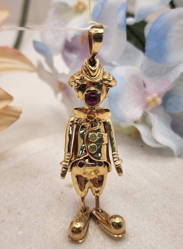 1999 Valuated 9CT Yellow Gold Articulated Clown Pendant - IP309210