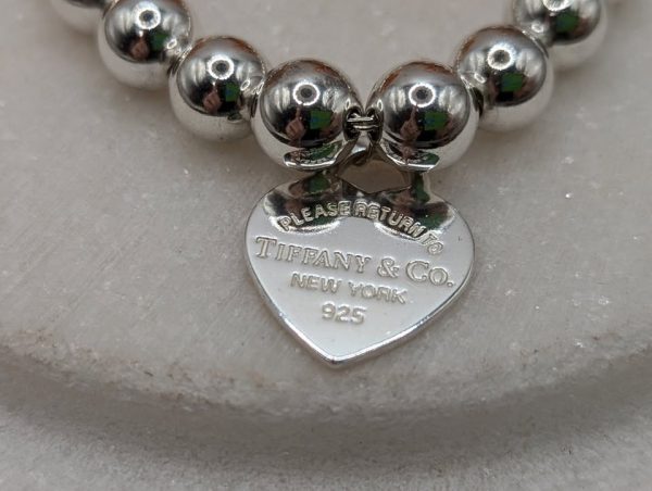 Ladies Sterling Silver Tiffany & Co. Heart Bracelet (15.4gms) - BP345691 - Image 2