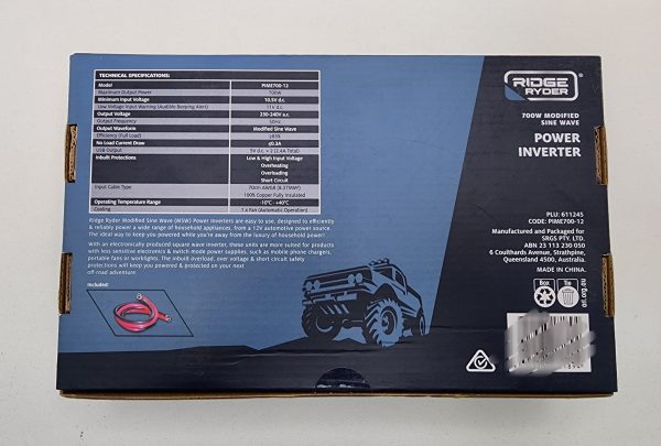 Ridge Ryder Modified Sine Wave Power Inverter 700W - IP347646 - Image 2