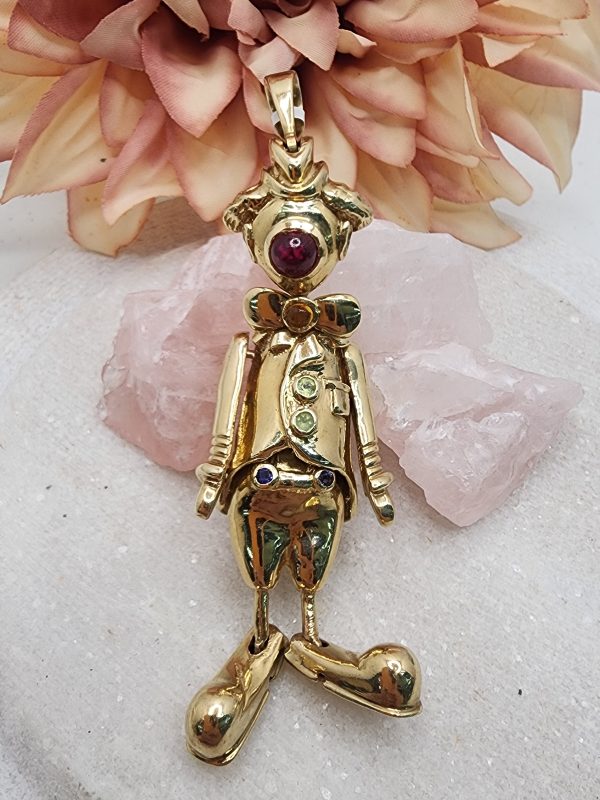 1999 Valuated 9CT Yellow Gold Articulated Clown Pendant - IP309210 - Image 2