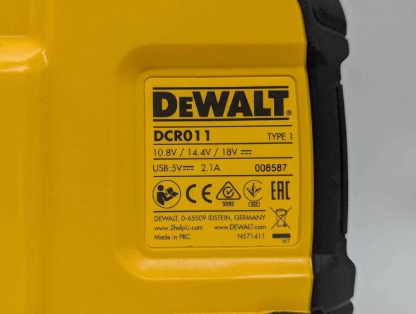 DeWalt 18V XR Compact Bluetooth Speaker Skin-Only (DCR011) - BP341166 - Image 5