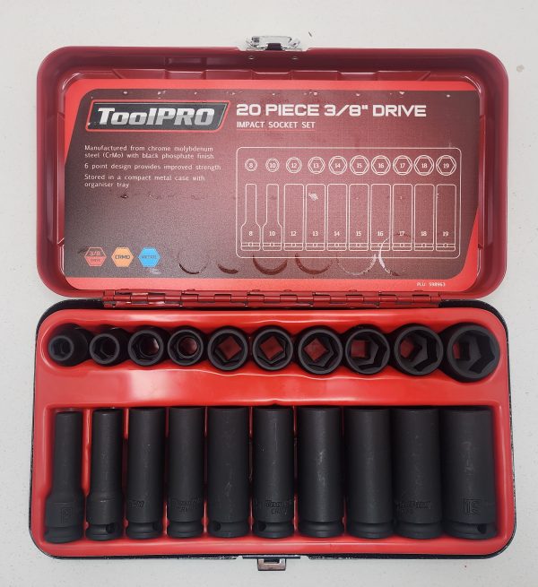 ToolPRO Impact Socket Set 3/8 Drive Metric 20 Piece - IP350893 - Image 2