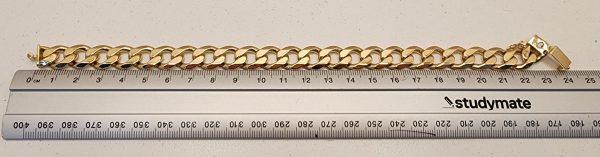 Men's 9CT Yellow Gold Curb Bracelet - IP347960 - Image 13