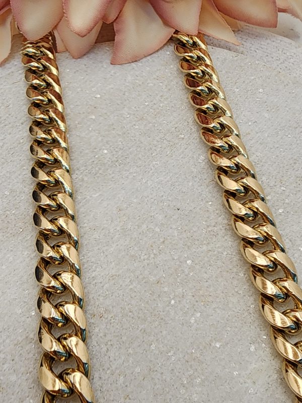 58CM 10CT Hollow Yellow Gold Curb Chain - IP331278 - Image 4