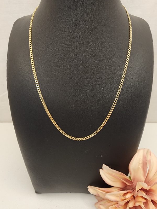 54CM 9CT Yellow Gold Curb Chain/Necklace - IP341220