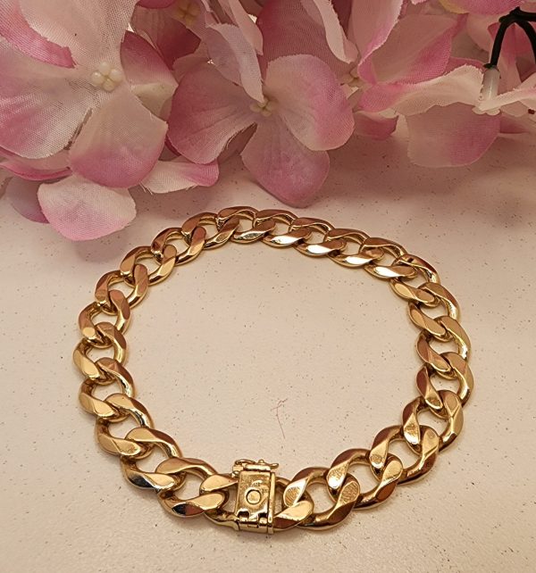 Men's 9CT Yellow Gold Curb Bracelet - IP347960