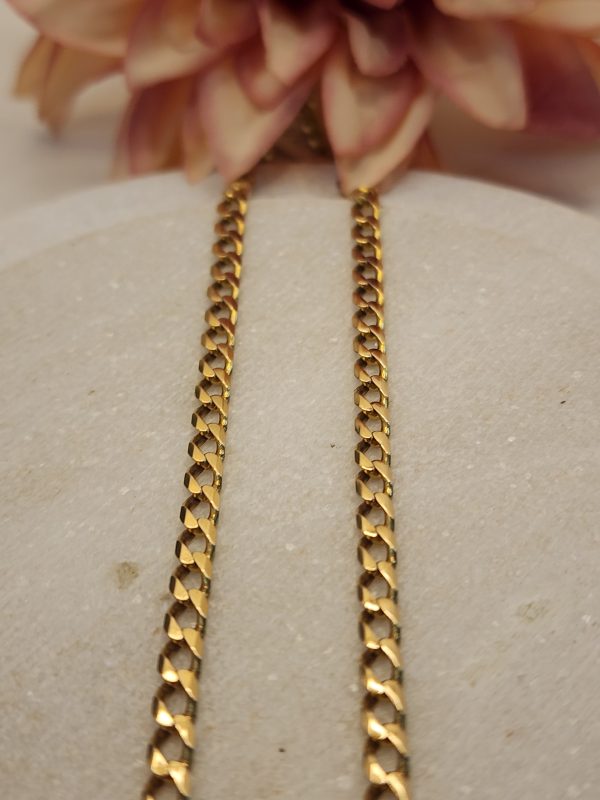 65CM 9CT Yellow Gold Unisex Curb Chain - IP322433 - Image 2