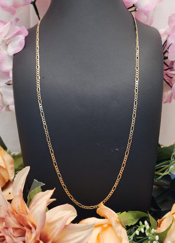 9CT Yellow Gold Figero (3+1) Chain - IP333662