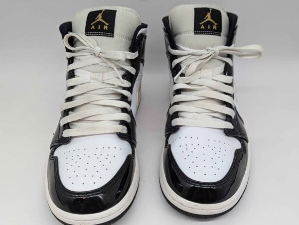 Nike Air Jordan 1 Mid Patent SE 'Black Gold's Shoes (Size US9) - BP350496 - Image 6