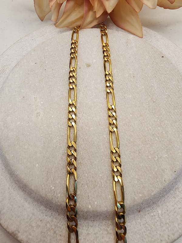 50CM 9CT Yellow Gold Figaro Chain - IP298754 - Image 3