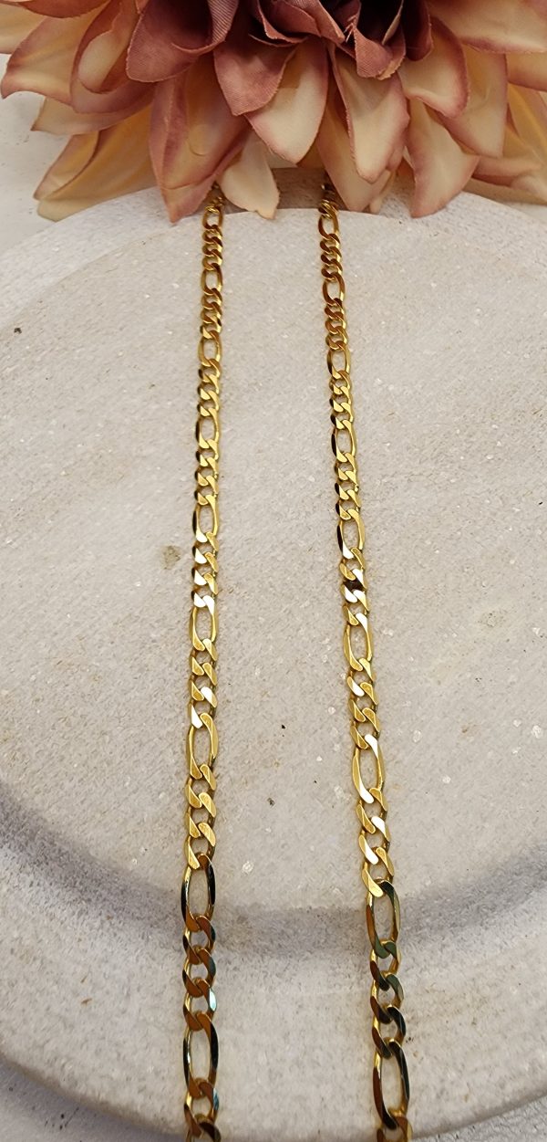 60CM 9CT Yellow Gold Unisex Figaro Chain/Necklace - IP342614 - Image 2