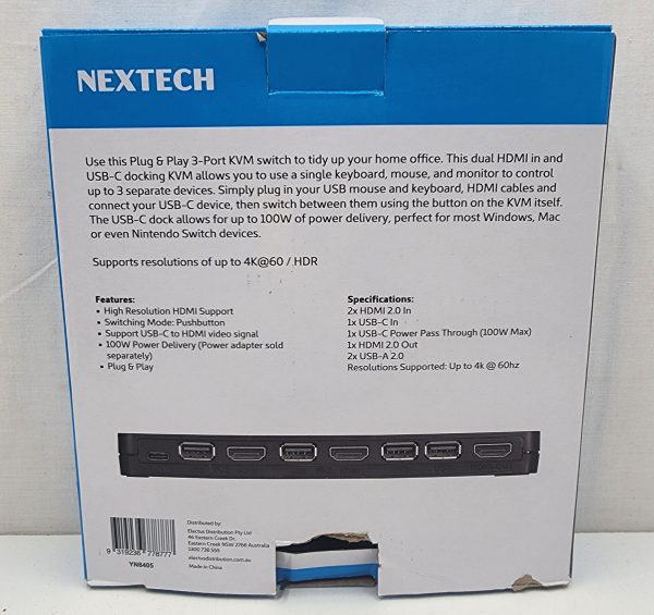 Nextech 3-Port HDMI KVM Docking Station - IP322090 - Image 2