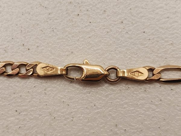 9CT Yellow Gold Figero (3+1) Chain - IP333662 - Image 10