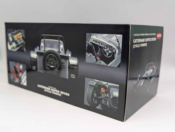 Kyosho 1:18 Scale Caterham Super Seven Model Car (Cycle Fender - Carbon Black) - BP350367