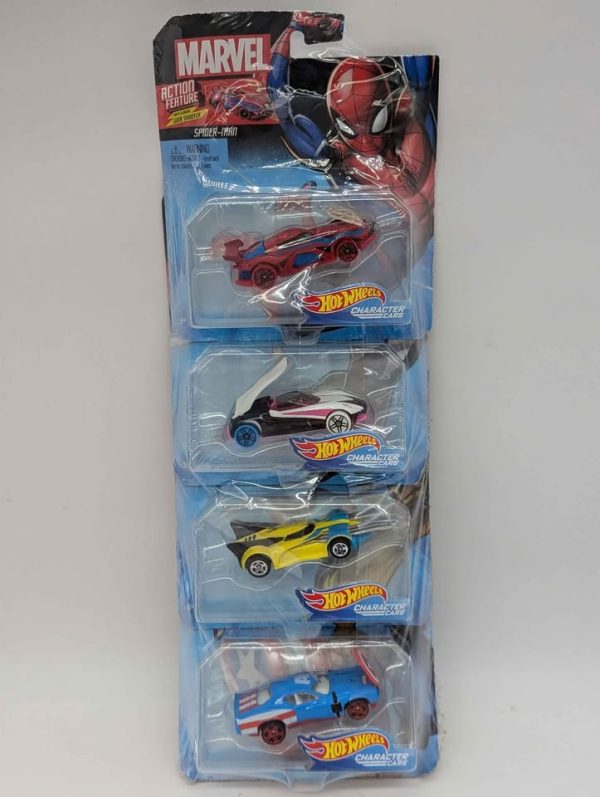 Hot Wheels 4 Pce Marvel Character Cars - BP353856-7