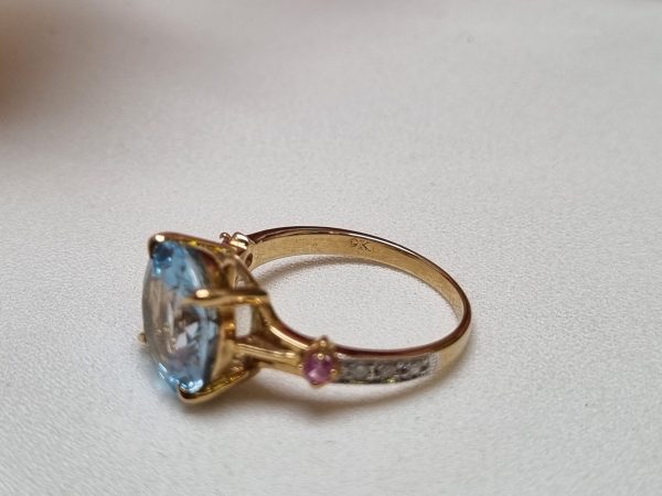 9ct Yellow Gold Topaz, Sapphire, and Diamond Ring TW330690 - Image 5