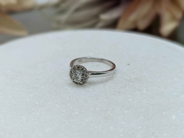 Lady's 9CT White Gold Diamond Halo Illusion Set Ring (2.8gms) - BP306999