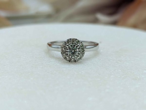 Lady's 9CT White Gold Diamond Halo Illusion Set Ring (2.8gms) - BP306999 - Image 2