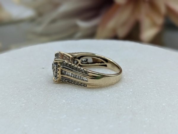 Lady's 9CT Yellow Gold Diamond Halo Set Ring (5.6gms) - BP296906 - Image 5
