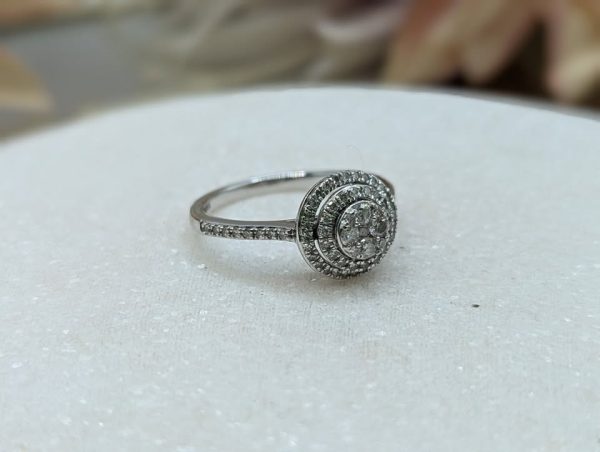 Lady's 9CT White Gold Diamond Halo Set Ring (3.6gms) - BP282387 - Image 7