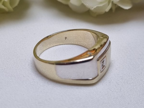 Mens 9ct Yellow Gold Signet Ring TW357599 - Image 3