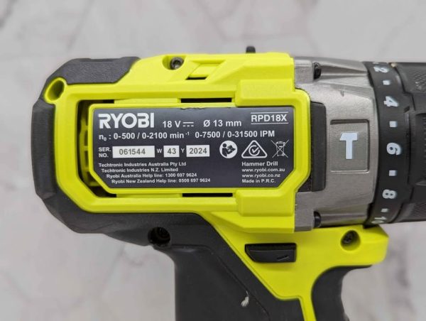 Ryobi 18V Hammer Drill w/ 2.0Ah Battery (RPD18X) - BP361275 - Image 5