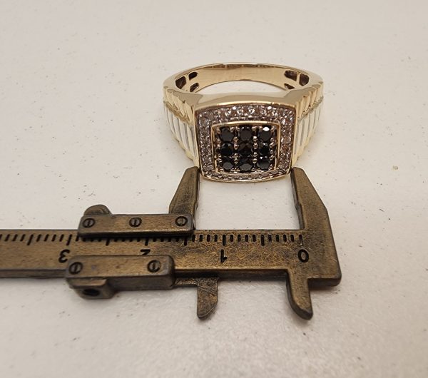 Men's 10CT Yellow and White Gold Diamond Ring - IP343530 - Image 16