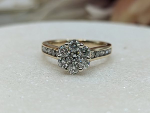 Valuated Lady's 9CT Yellow and White Gold Diamond Cluster Ring (4.1gms) - BP288617 - Image 2