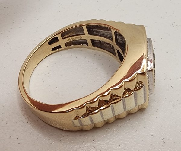 Men's 10CT Yellow and White Gold Diamond Ring - IP343530 - Image 11