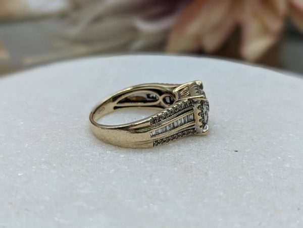 Lady's 9CT Yellow Gold Diamond Halo Set Ring (5.6gms) - BP296906 - Image 3