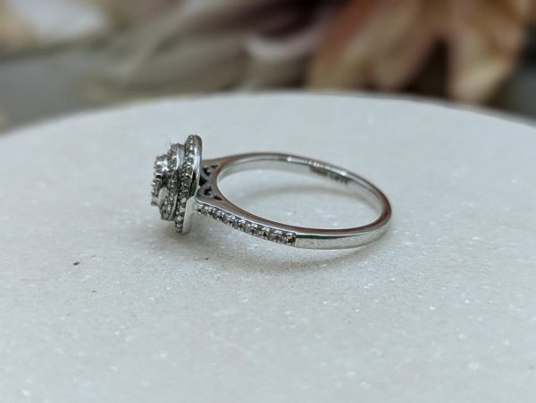Lady's 9CT White Gold Diamond Halo Set Ring (3.6gms) - BP282387 - Image 5