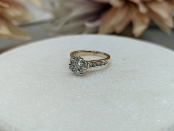 Valuated Lady's 9CT Yellow and White Gold Diamond Cluster Ring (4.1gms) - BP288617