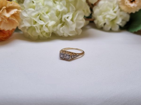 Ladies 18ct Yellow Gold Two Stone Ring TW353672 - Image 7