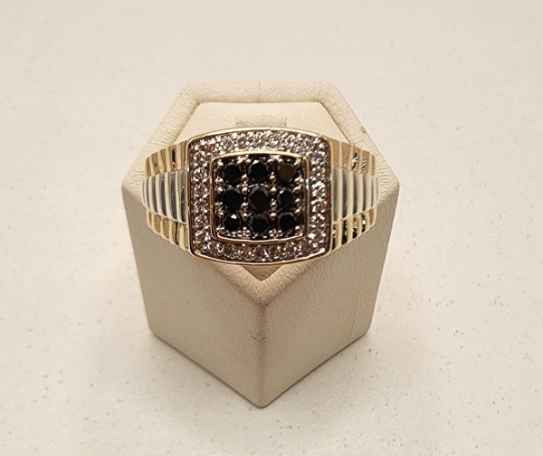 Men's 10CT Yellow and White Gold Diamond Ring - IP343530 - Image 12