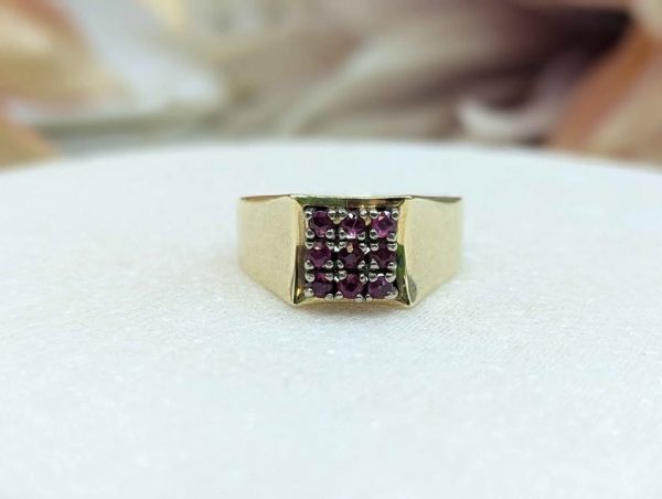 Men's 14CT Yellow Gold Rubellite Signet Style Ring (6.0gms) - BP319875 - Image 2