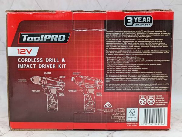 ToolPro 12V Cordless Drill & Impact Driver Kit (685543) - BP362207 - Image 2